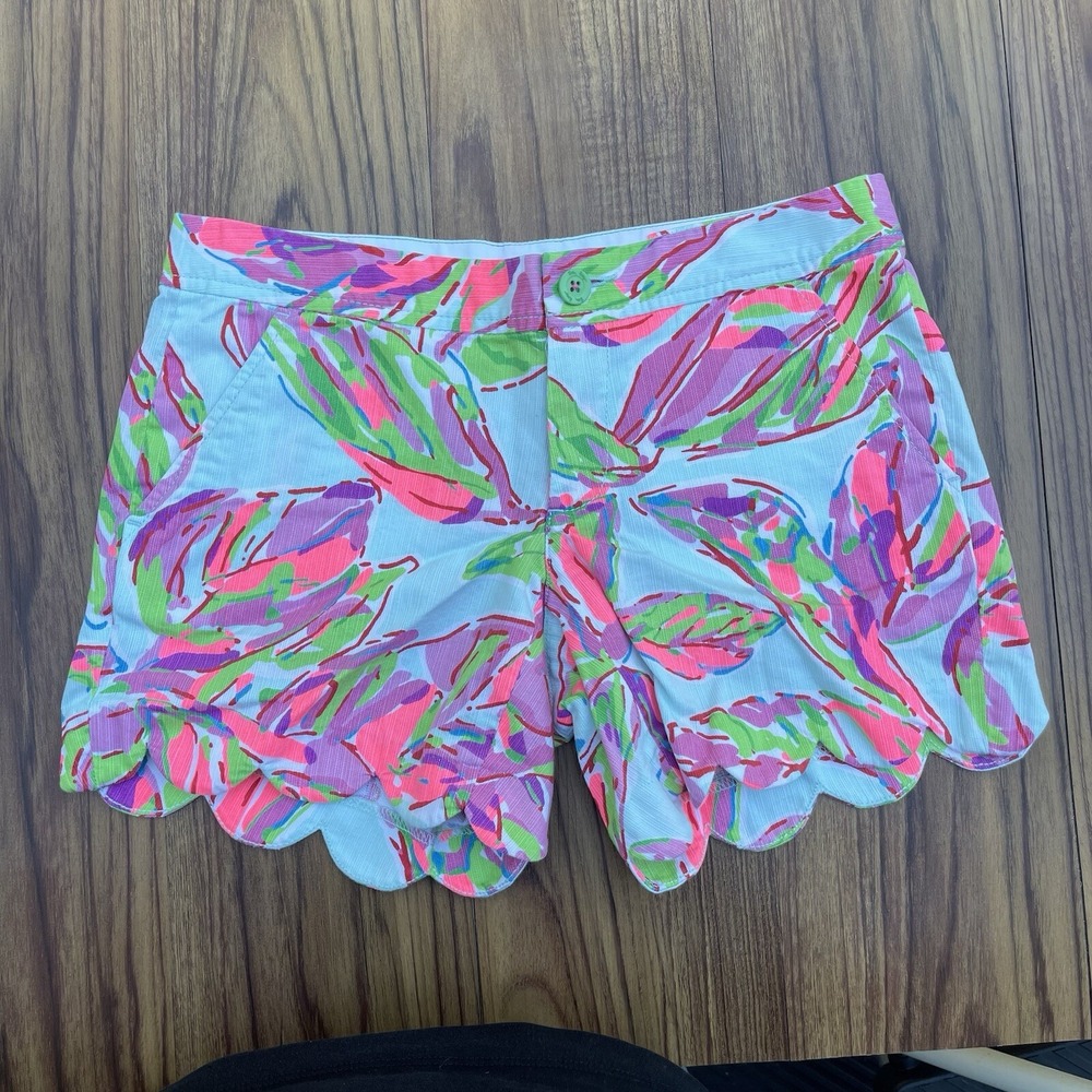 Lilly Pulitzer 95504 Women's Size 0 Buttercup Short In the Vias Floral Blue Pink